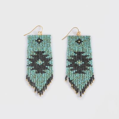 Beaded Handwoven Tribal Fringe Earrings