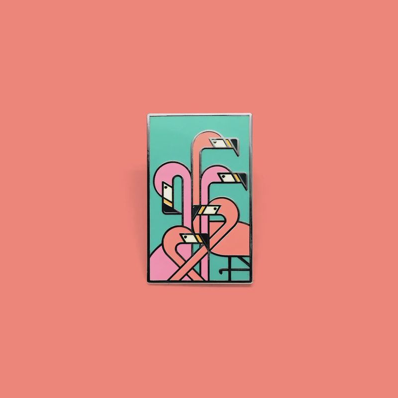 Art Deco Flamingo Pin