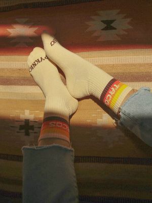 Taco Van Striped Western Comfy Crew Socks