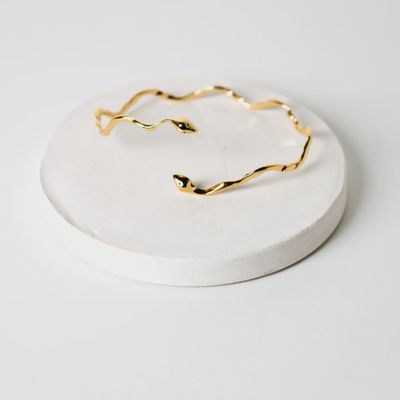 On A Plane 18K Gold Plated Snake Cuff