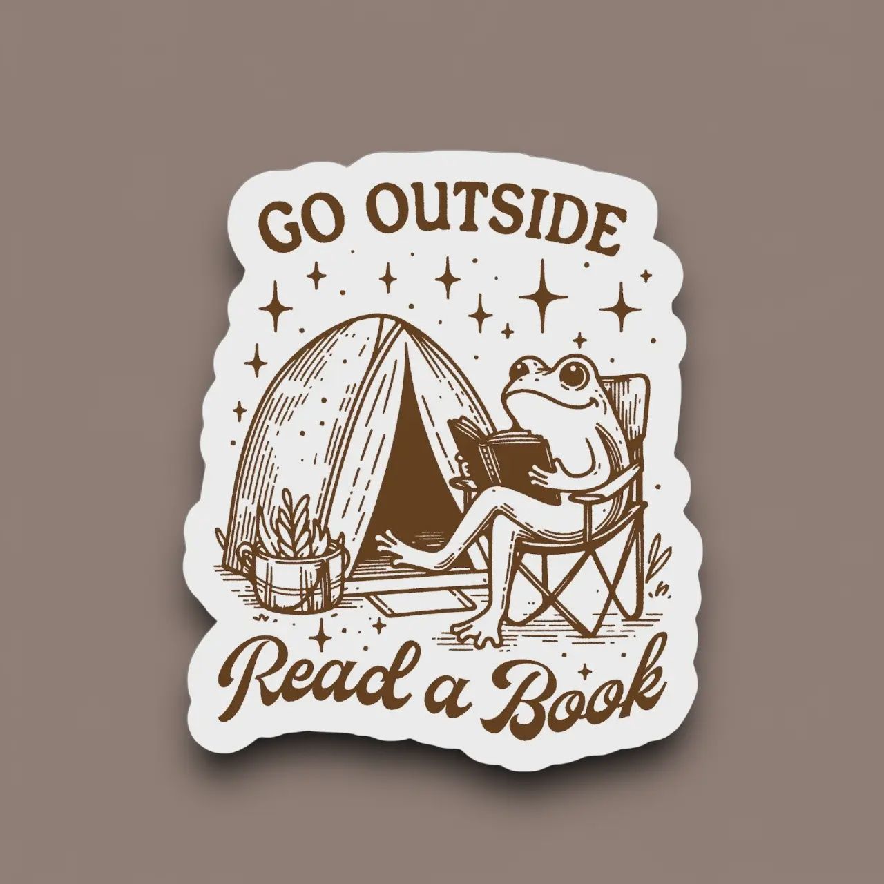 Go Outside Read A Book Sticker