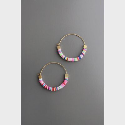 EMIE11 Rainbow Hoop Earrings