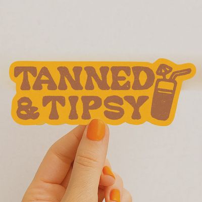 Tanned and Tipsy Sticker
