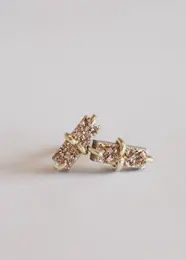 Druzy Bar Earring, Colour: Rose Gold