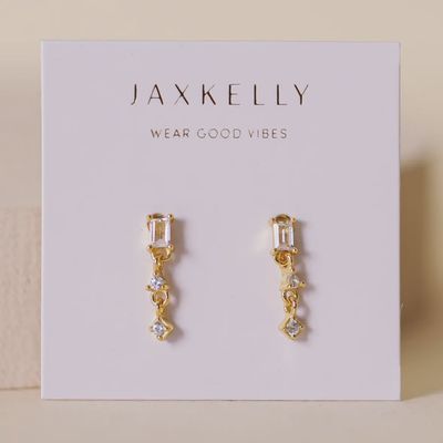 Mini Baguette Drop Earrings