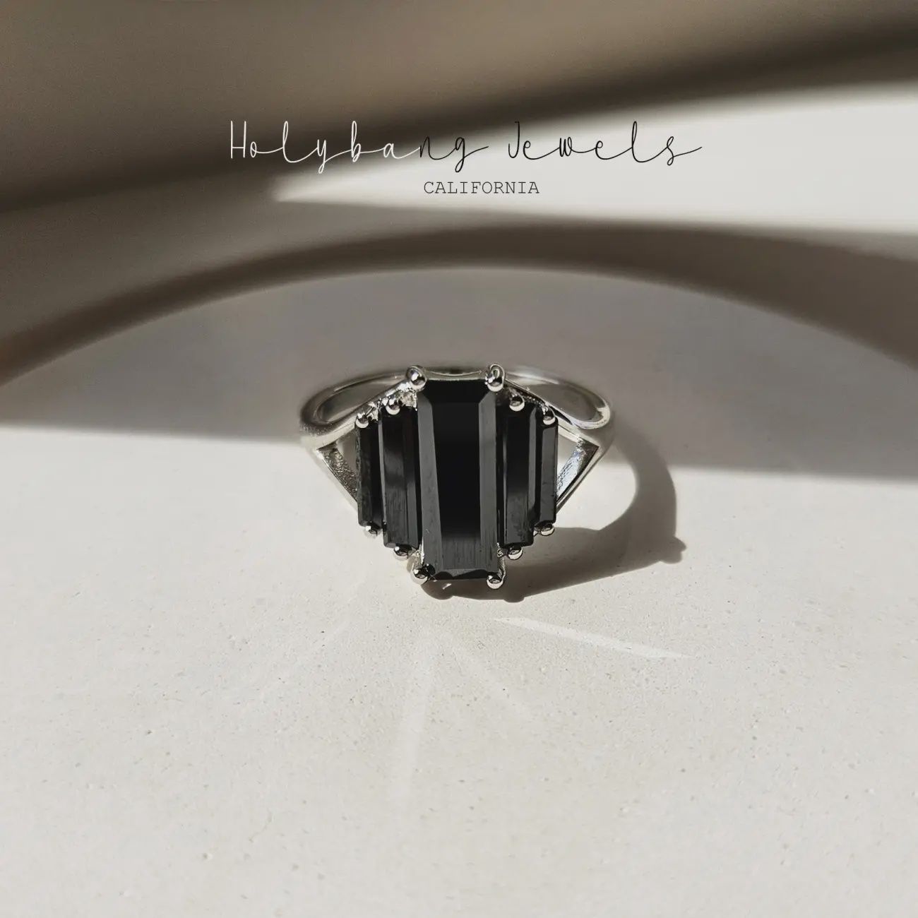 Black Baguette Ring - SX02104R