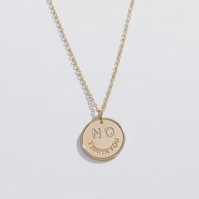 No Thank You Pendant Necklace