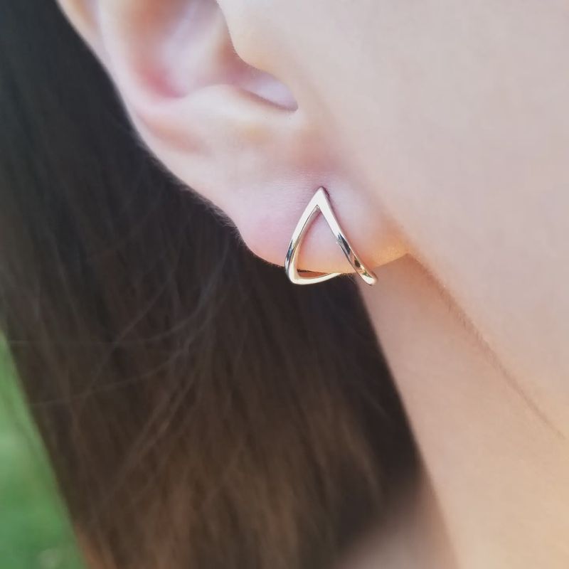 Triangle Ear Jacket Earrings - E-H4059