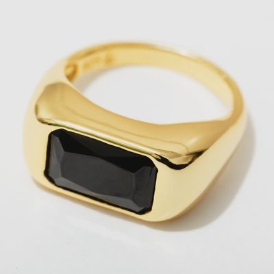 18K Gold Plated Chunky Bezel Ring