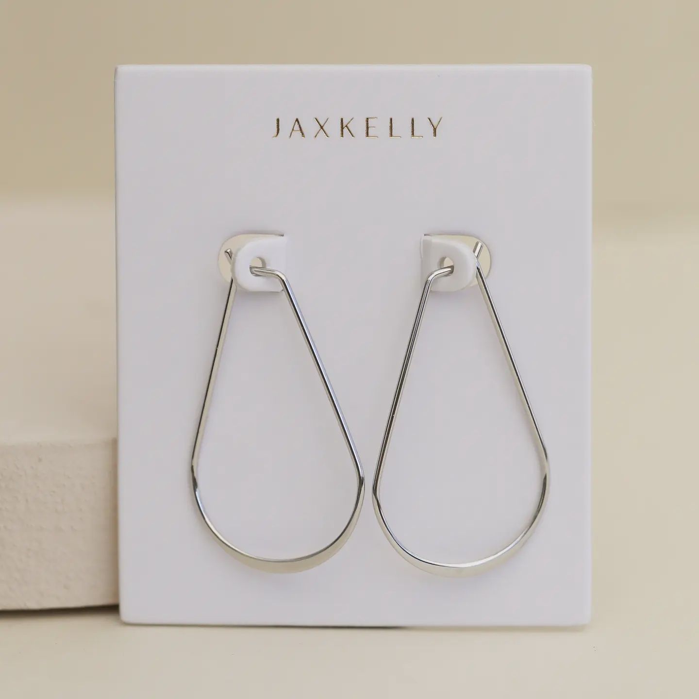 Silver Long Oval Hoop