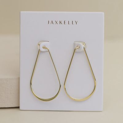 Gold Long Oval Hoop