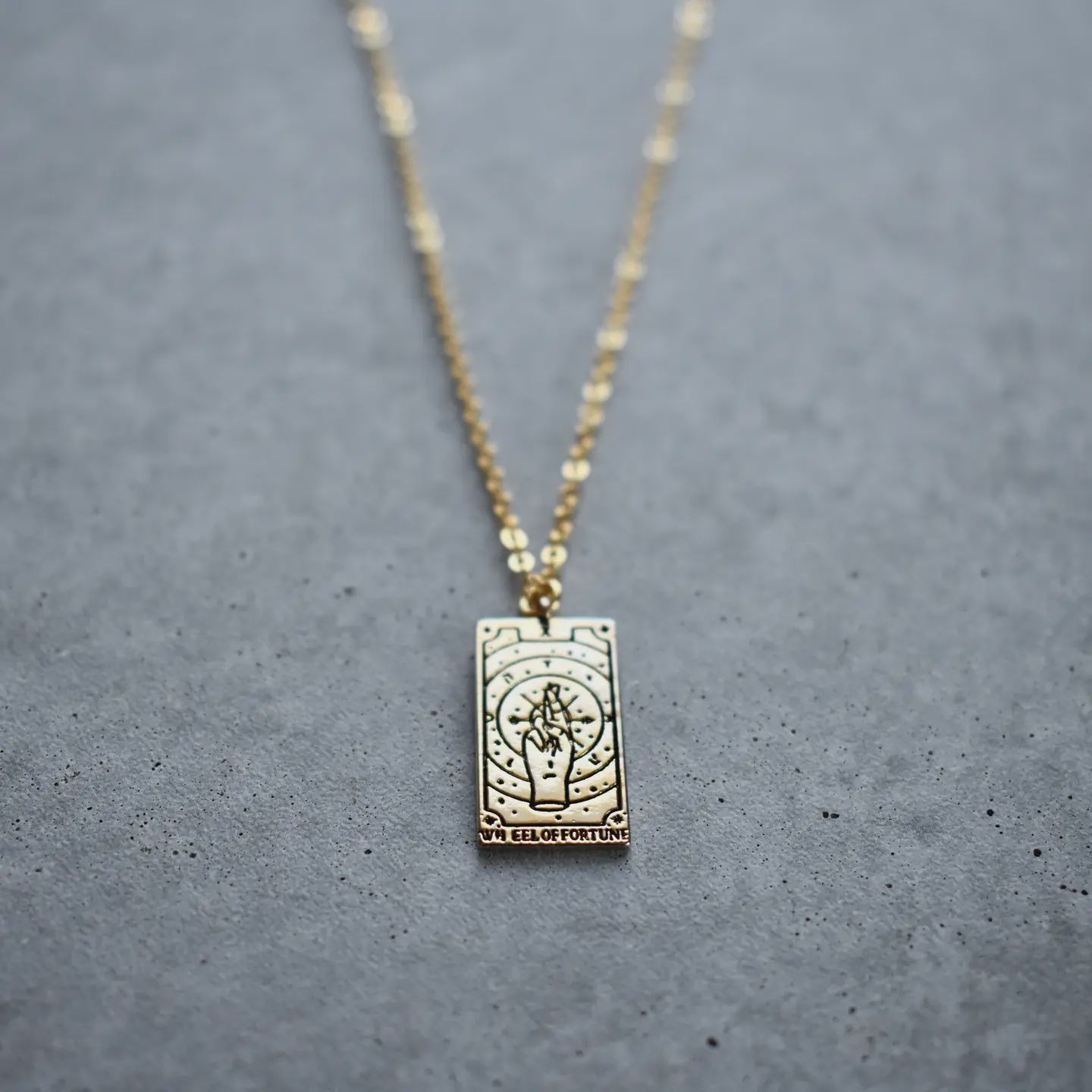 Tarot Card Necklace - Wheel of Fortune