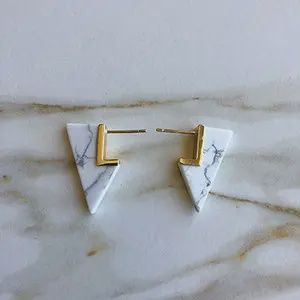 Howlite Geometric Dagger Studs