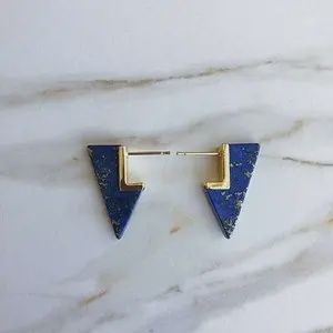 Lapis Geometric Dagger Studs