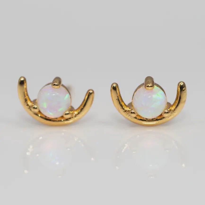 Opal Scoop Studs