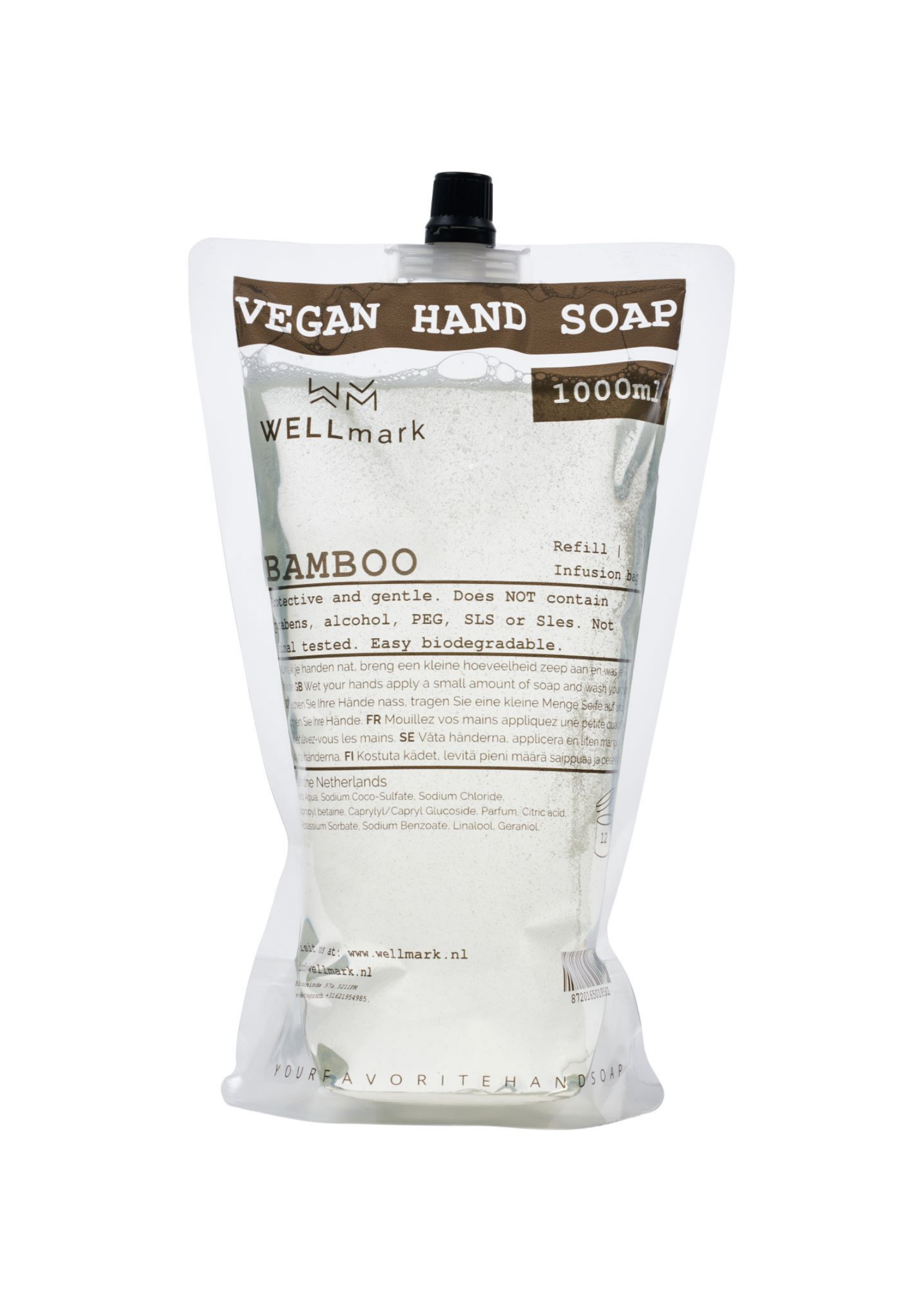 Wellmark Refill handzeep bamboe 1L