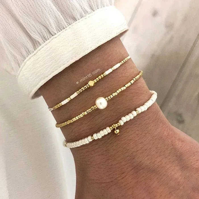 Armbandenset 'Pearl Shine' - GOUD