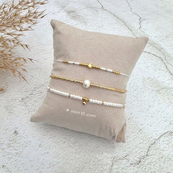 Armbandenset 'Pearl Shine' - GOUD
