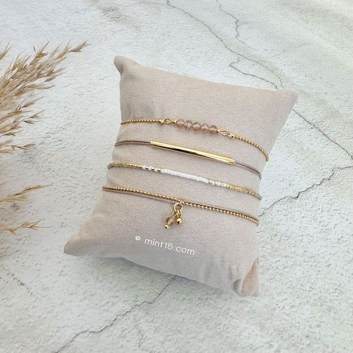 Armbandenset 'Wit & Naturel' -  GOUD