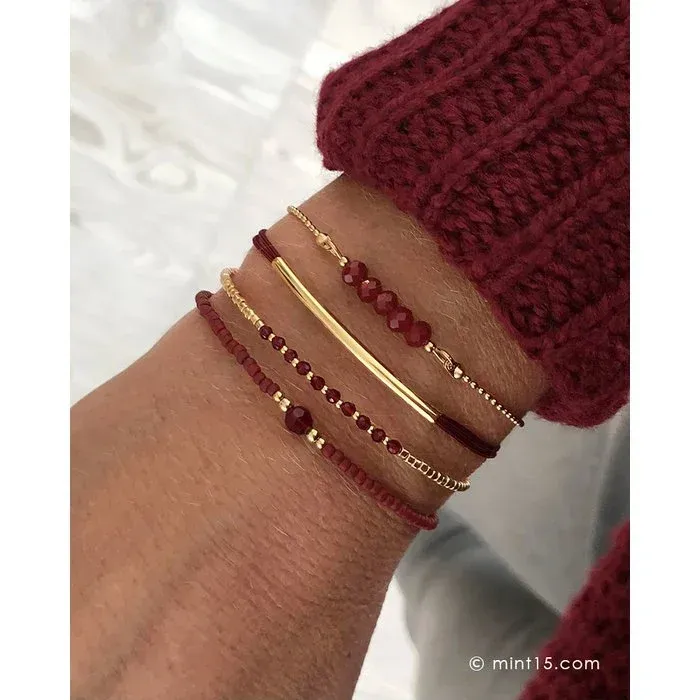 Armbandsetje - bordeaux