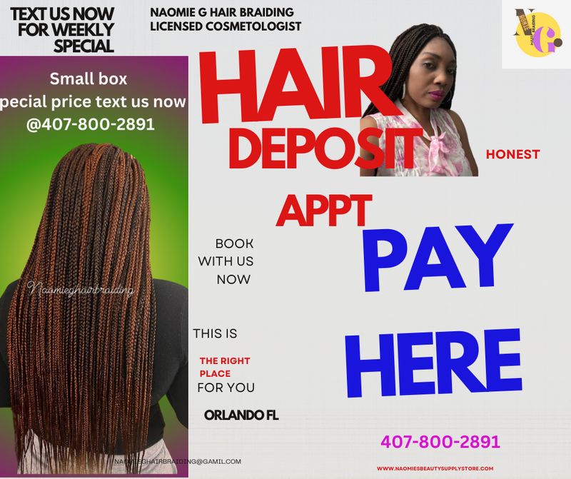 HAIR DEPOSIT APPOINTMENT PAY HERE