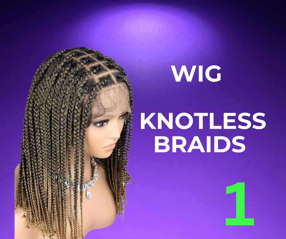 Wig Medium knotless braids HD