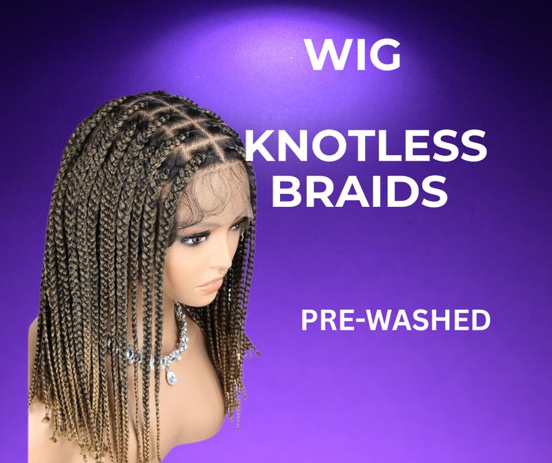 Wig Medium knotless braids HD lace frontal 13*5