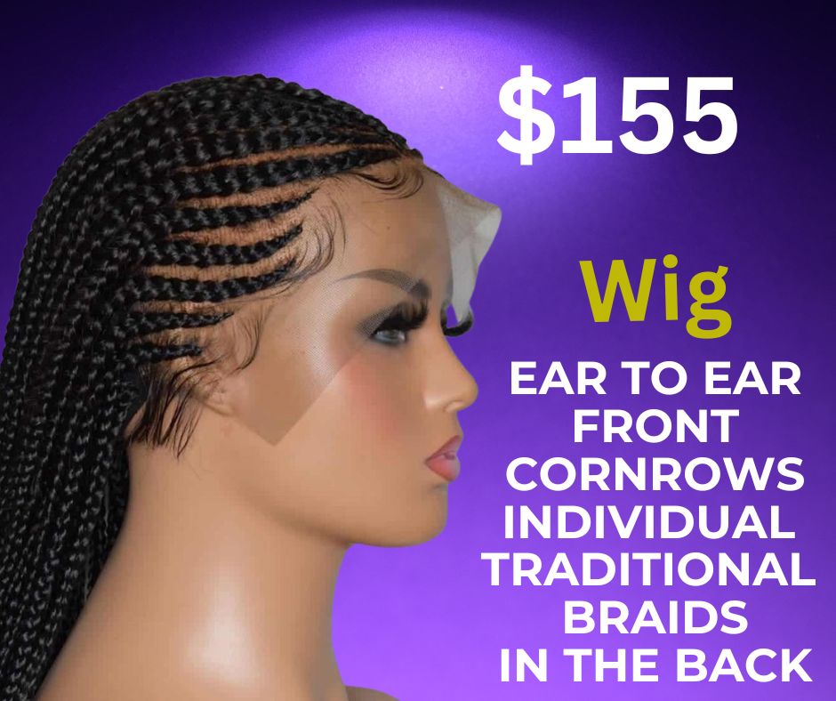 Wig Cornrows braids lace frontal HD 