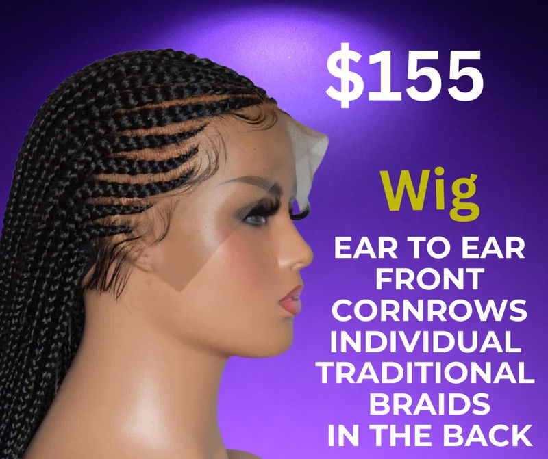 Wig Cornrows braids lace frontal HD 