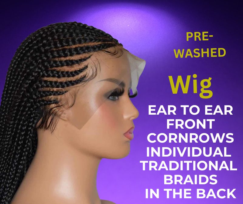Wig Cornrows braids lace frontal HD 13*5