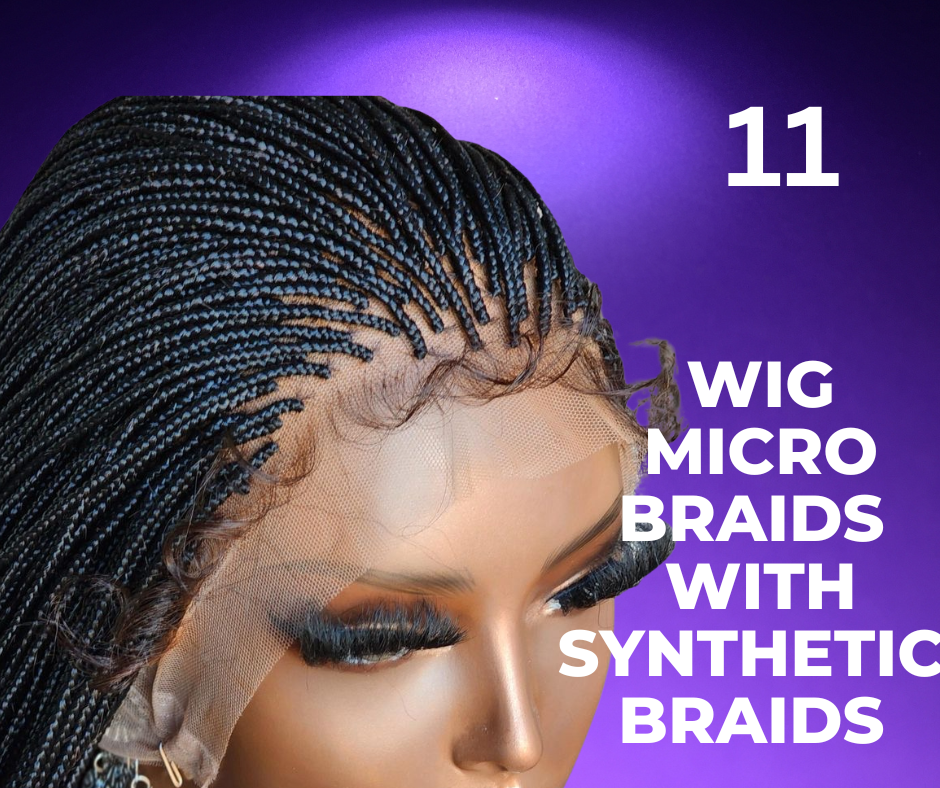 Wig micro braids lace frontal HD