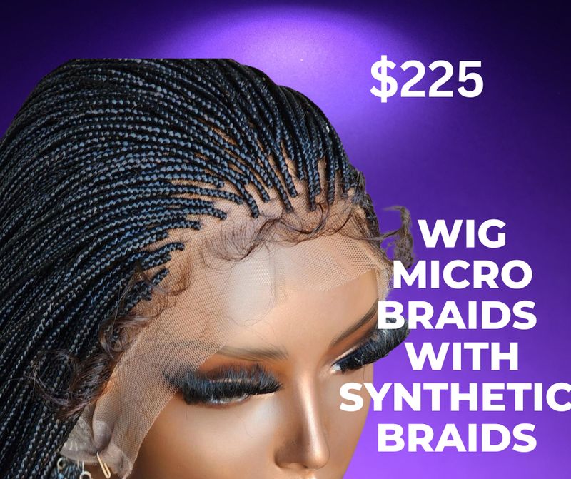 Wig micro braids lace frontal HD