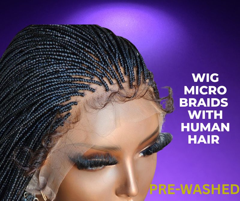 Wig micro braids lace frontal HD
