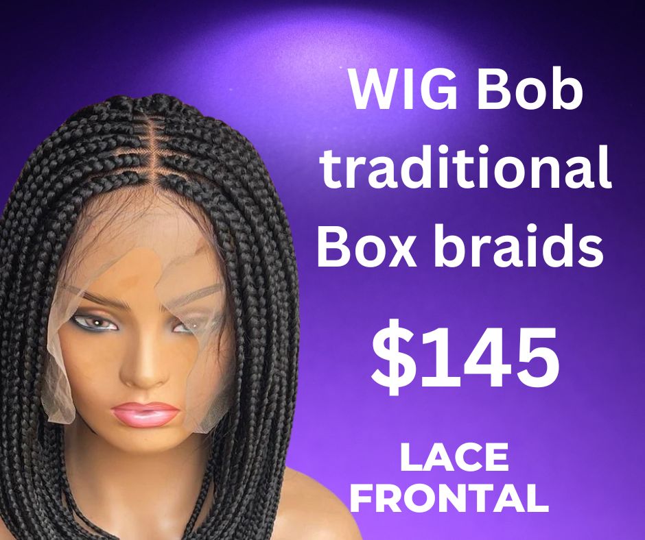 Wig BoB Braids lace frontal HD