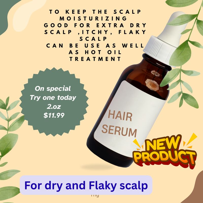 Hair serum For extra dry ,Flaky, itchy scalp  2.oz