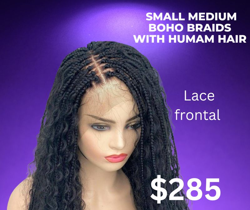 Wig Medium Boho  braids HD Lace  Frontal 13*5