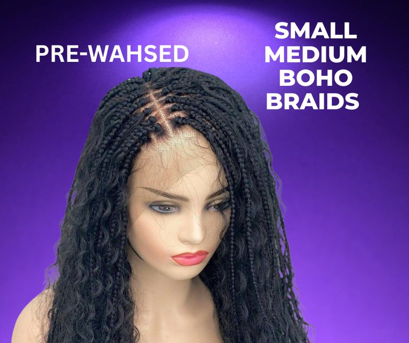 Wig Medium Boho  braids HD Lace  Frontal 13*5