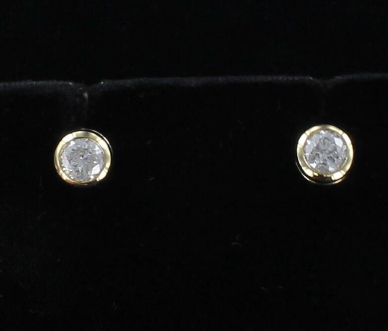 14KT 1.47 CT TW DIAMOND BEZEL SET STUD EARRINGS 14KT 1.47 CT TW DIAMOND BEZEL SET STUD EARRINGS