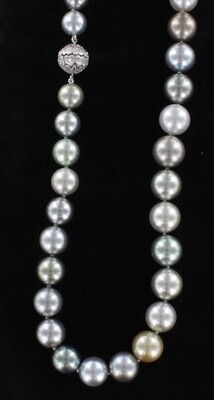 12.5-10.0 MM MULTI-COLOR TAHITIAN PEARL NECKLACE 12.5-10.0 MM MULTI-COLOR TAHITIAN PEARL NECKLACE
