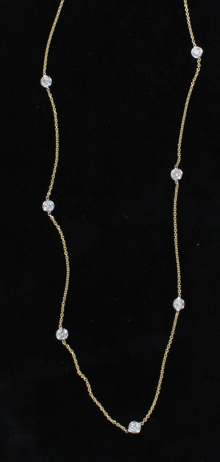 14KT 1.29 CT TW DIAMOND BY THE YARD CHAIN