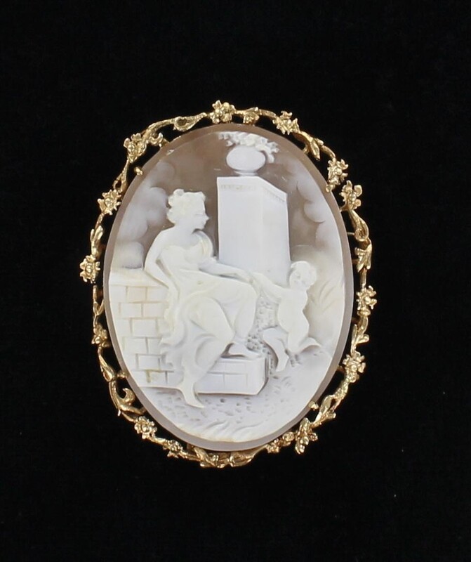14KT CAMEO PIN/PENDANT CIRCA 1930