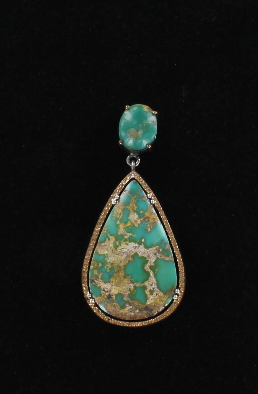 STERLING SILVER WITH BRONZE TURQUOISE PENDANT