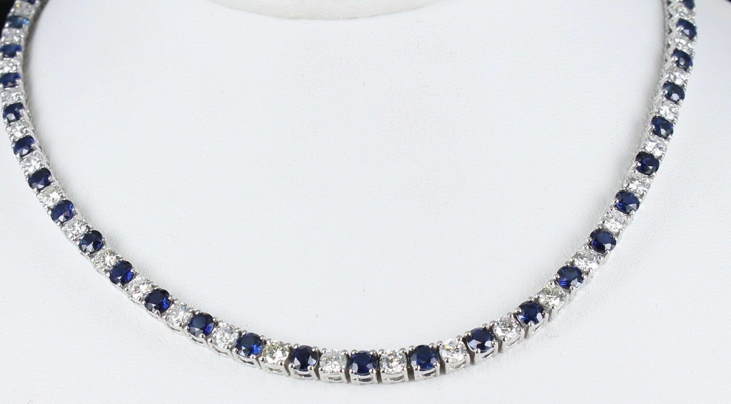 14KT SAPPHIRE AND DIAMOND NECKLACE