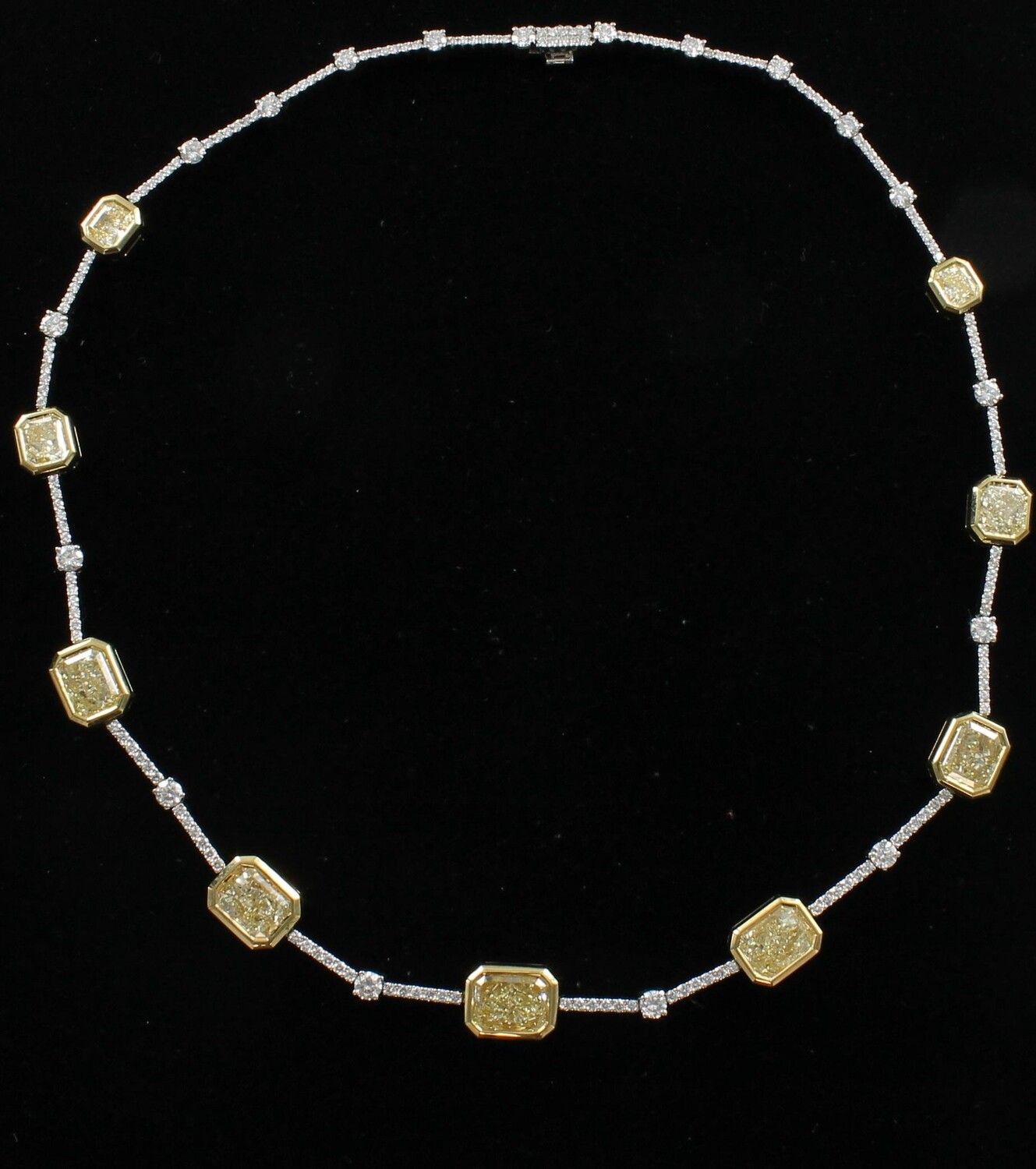18KT AND PLATINUM NECKLACE WITH 16.0 CT TW OF FANCY YELLOW DIAMONDS & 4.0 CT TW OF WHITE DIAMONDS
