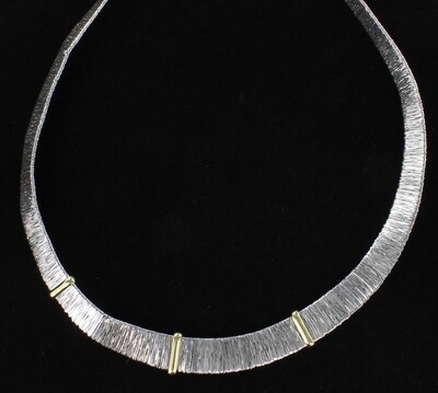 14KT WHITE AND YELLOW GOLD FLEXIBLE NECKLACE 14KT WHITE AND YELLOW GOLD FLEXIBLE NECKLACE