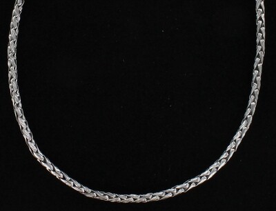 14KT WHITE GOLD WHEAT CHAIN, 18.4 GRAMS 14KT WHITE GOLD WHEAT CHAIN, 18.4 GRAMS