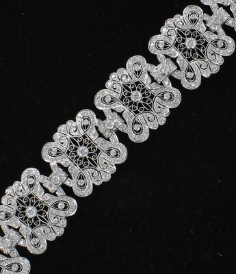 PLATINUM 9.23 CT TW DIAMOND FILAGREE BRACELET PLATINUM 9.23 CT TW DIAMOND FILAGREE BRACELET