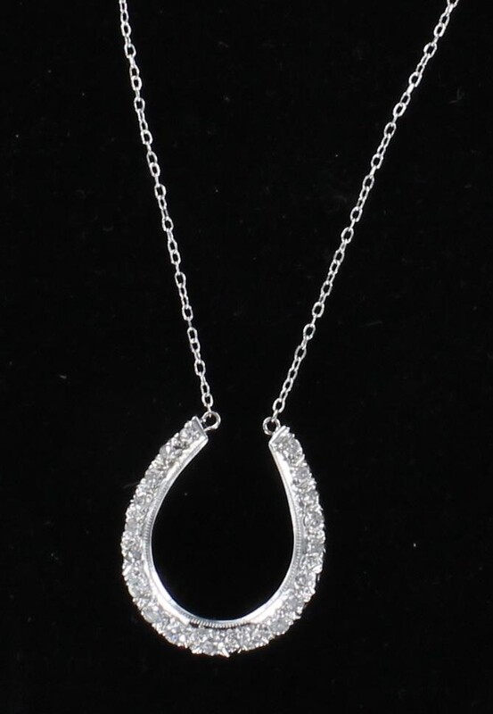 14KTW .50 CT TW DIAMOND HORSESHOE NECKLACE 14KTW .50 CT TW DIAMOND HORSESHOE NECKLACE