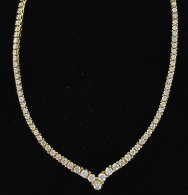 18KTY 11.0 CT TW ROUND BRILLIANT DIAMOND NECKLACE 18KTY 11.0 CT TW ROUND BRILLIANT DIAMOND NECKLACE