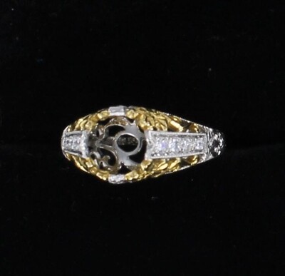 18KTY/PLATINUM DIAMOND FILAGREE MOUNTING 18KTY/PLATINUM DIAMOND FILAGREE MOUNTING